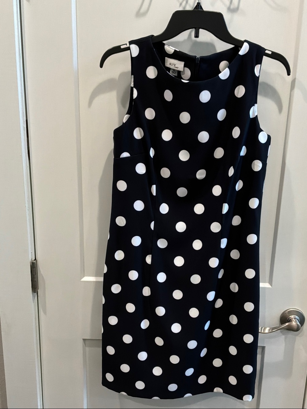 NWT Alyx Limited Size 10 Blue White Polka Dot Sleeveless Shift Dress